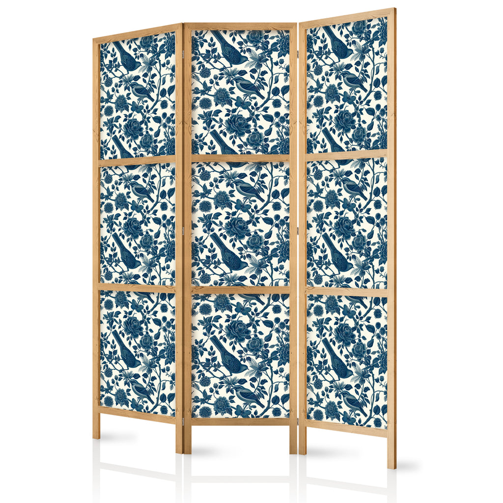 Japanese Room Divider - Rose Vines - 3-panel Flowers