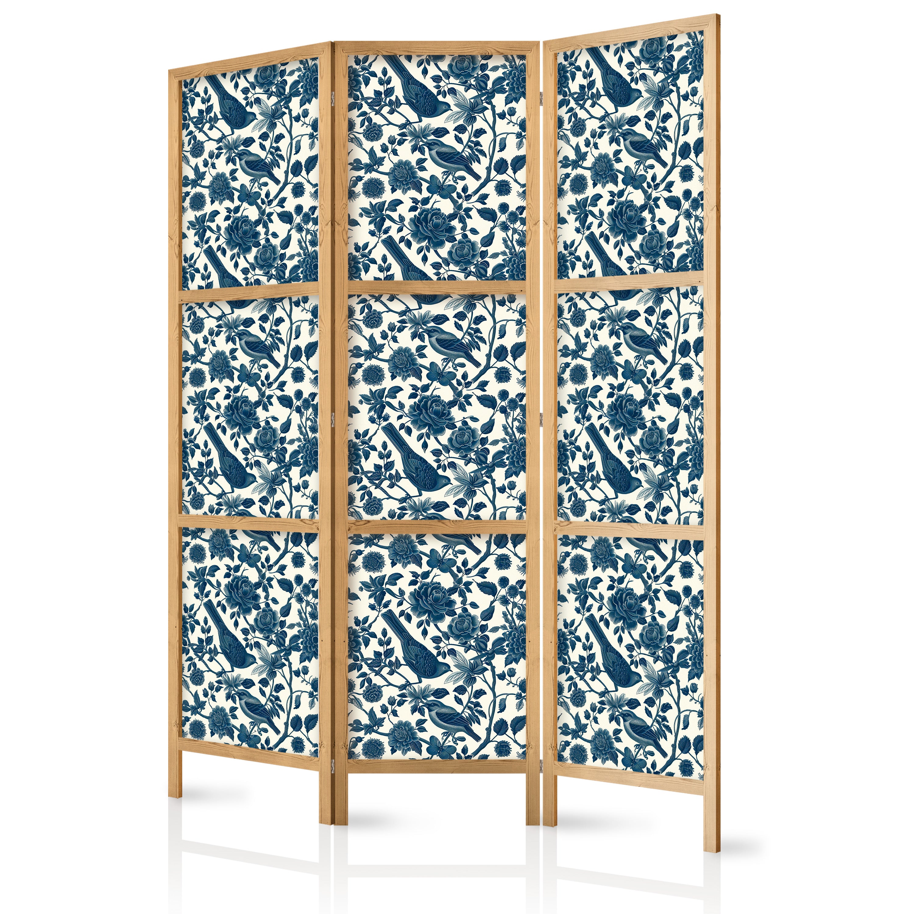 Japanese Room Divider - Rose Vines - 3-panel Flowers