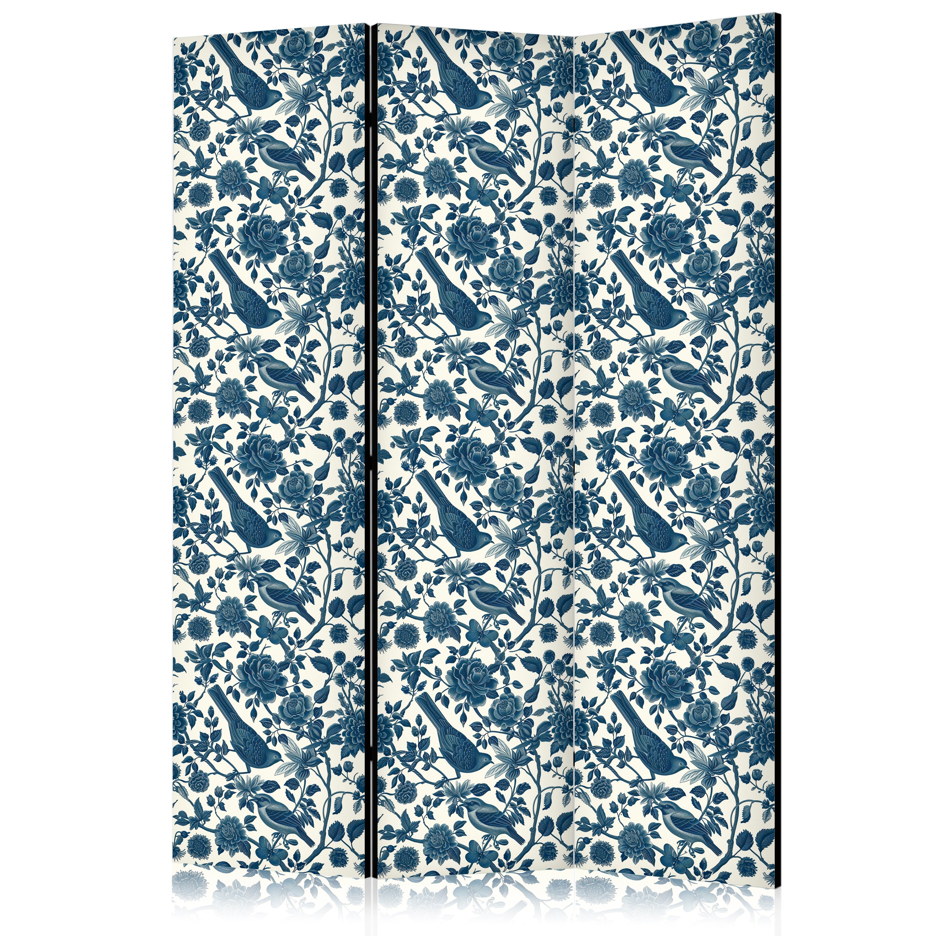Room Divider with Rose Vines and Blue Birds
