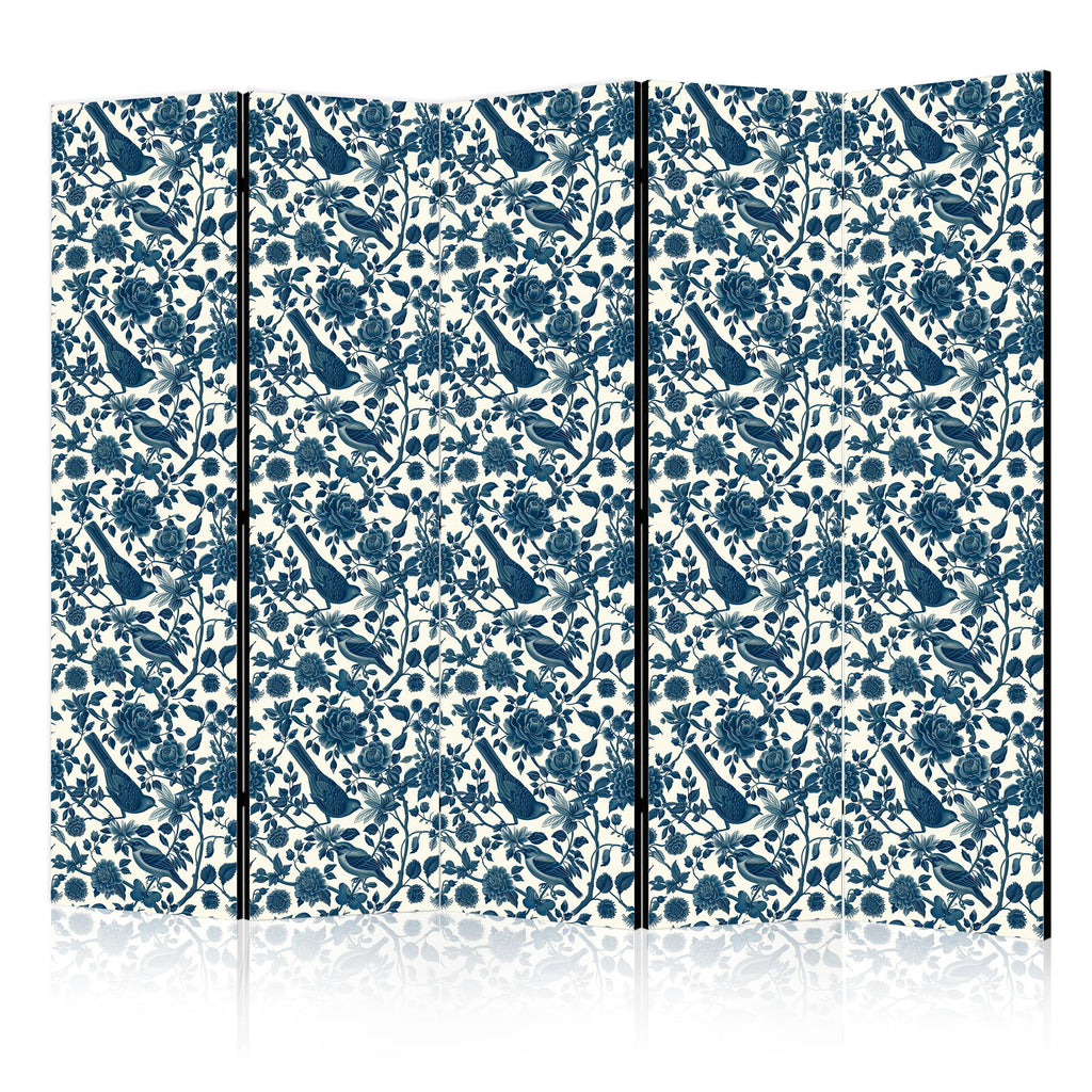 Room Divider Rose Vines and Blue Birds