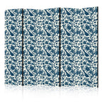 Room Divider Rose Vines and Blue Birds