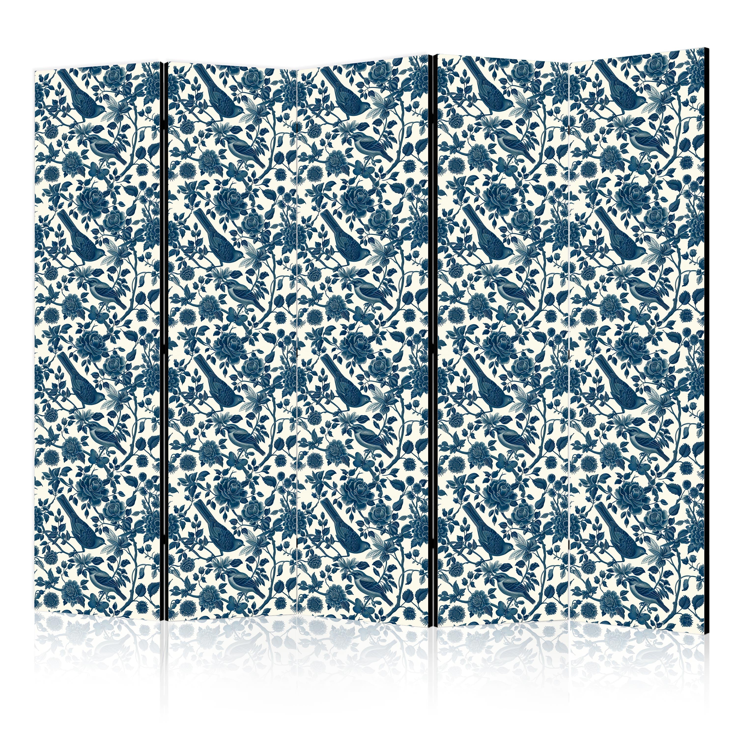 Room Divider Rose Vines and Blue Birds