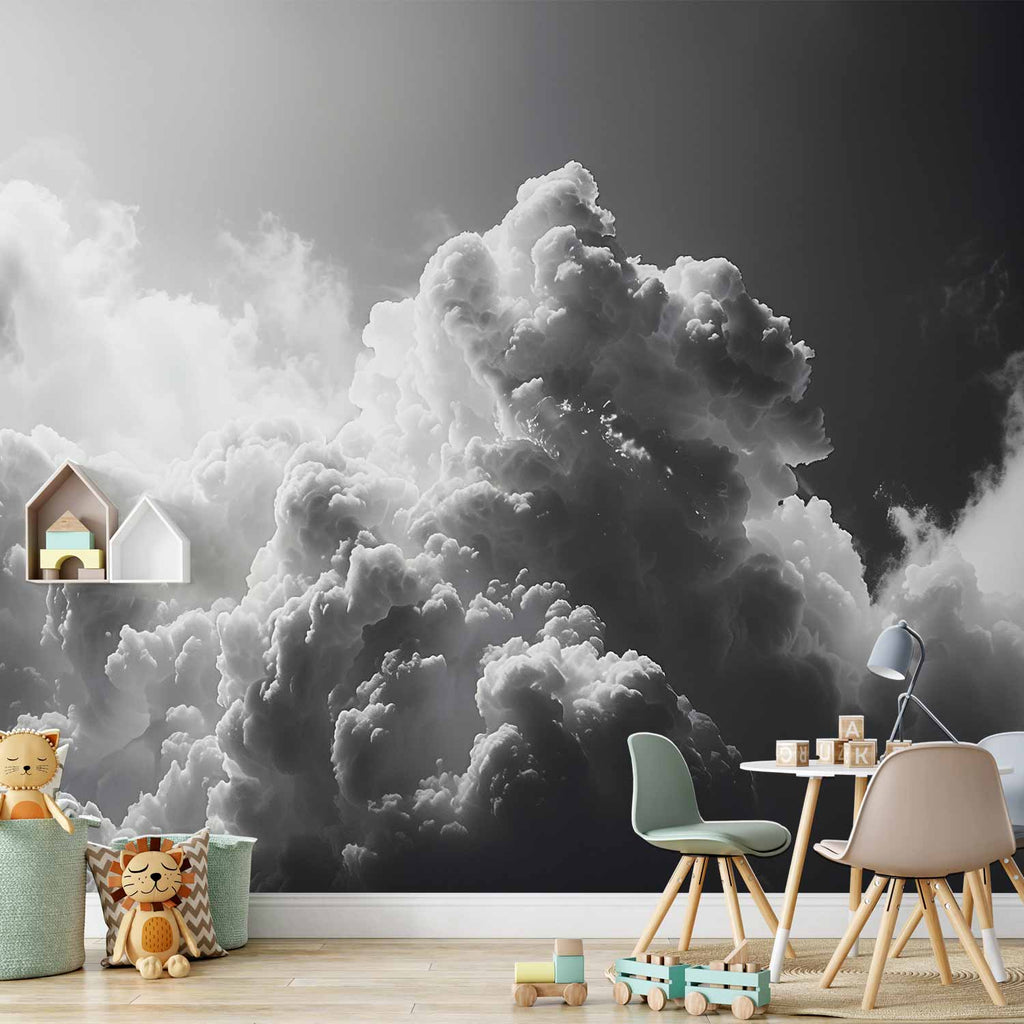 Wall Mural: Extraordinary Sunlight Illuminates Dark Clouds