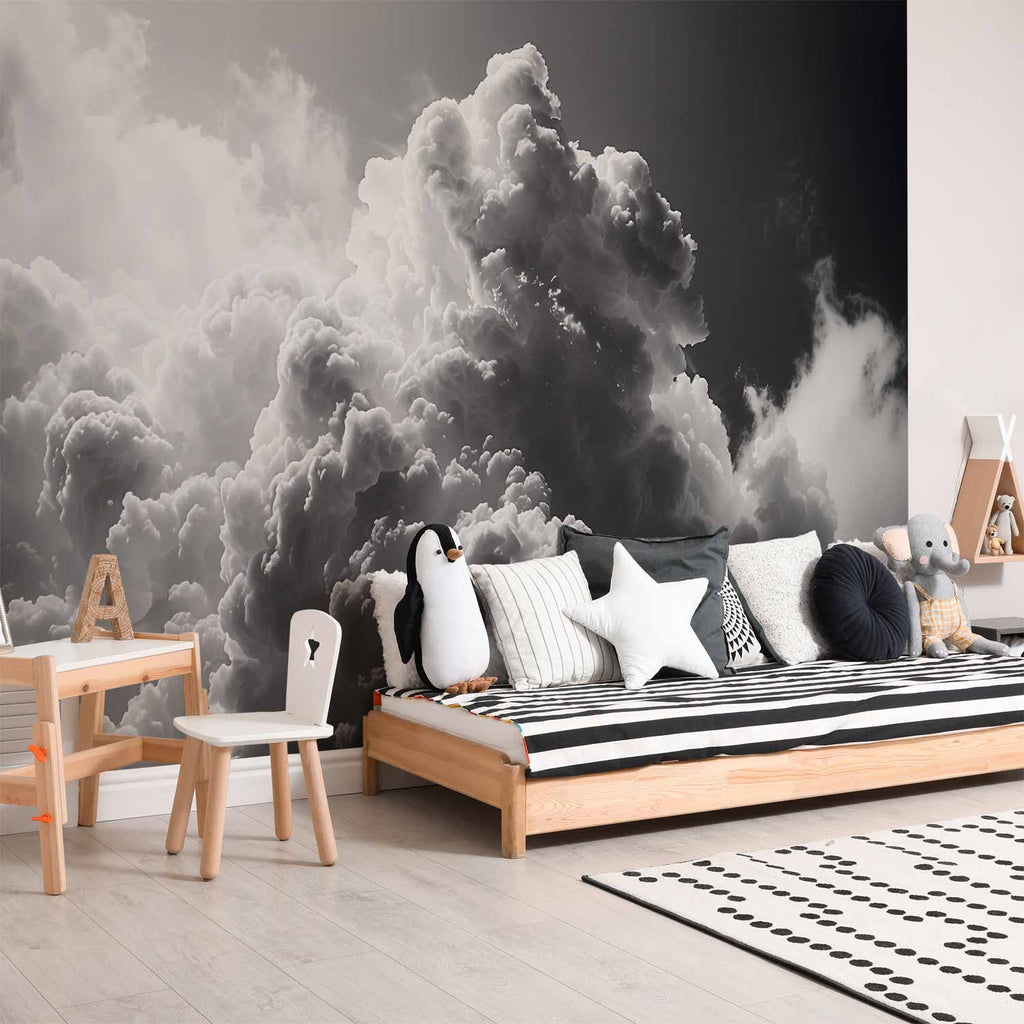 Sunlight Through Dark Clouds Sky Wall Mural