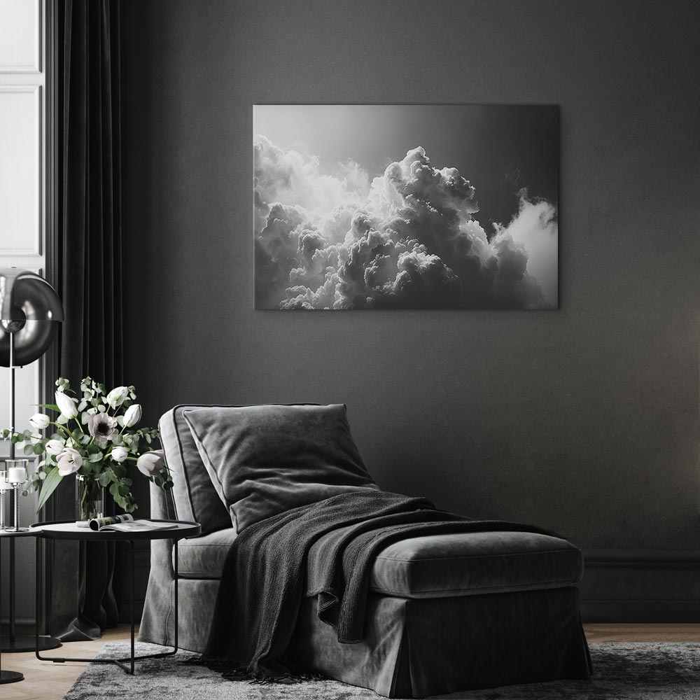 Canvas Print: Extraordinary Phenomenon - Sun Illuminating Dark Clouds