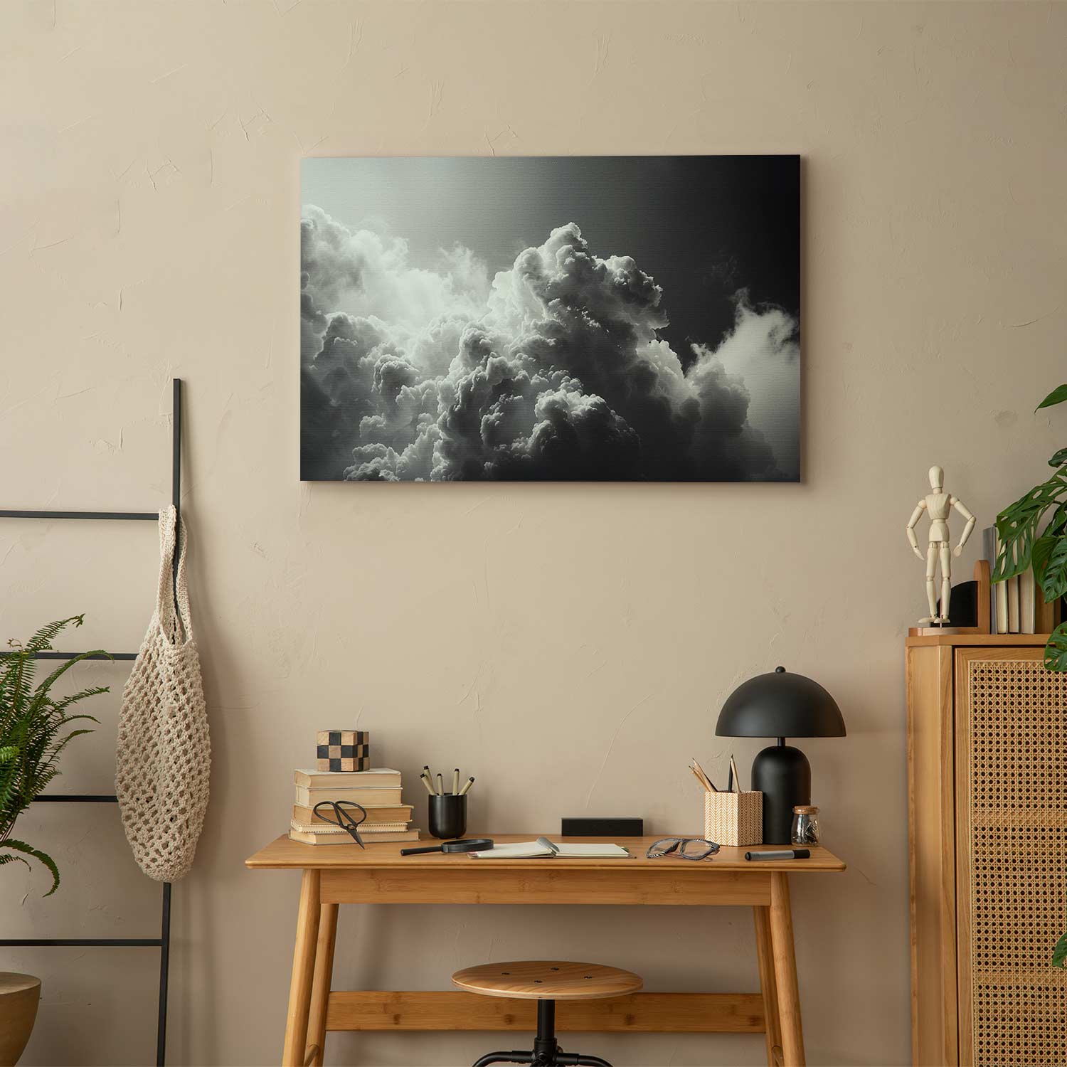 Sunlight Through Dark Clouds Sky Canvas Print