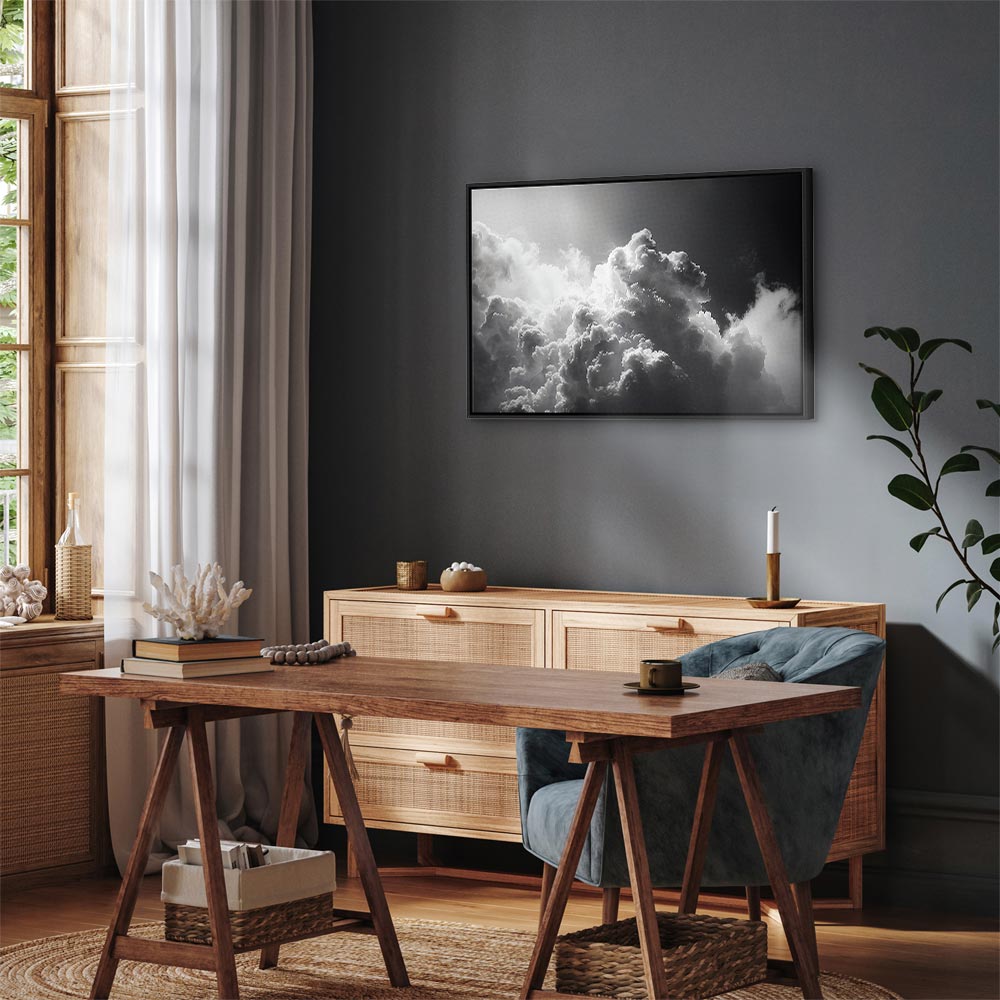 Canvas Print: Extraordinary Phenomenon - Sun Illuminating Dark Clouds