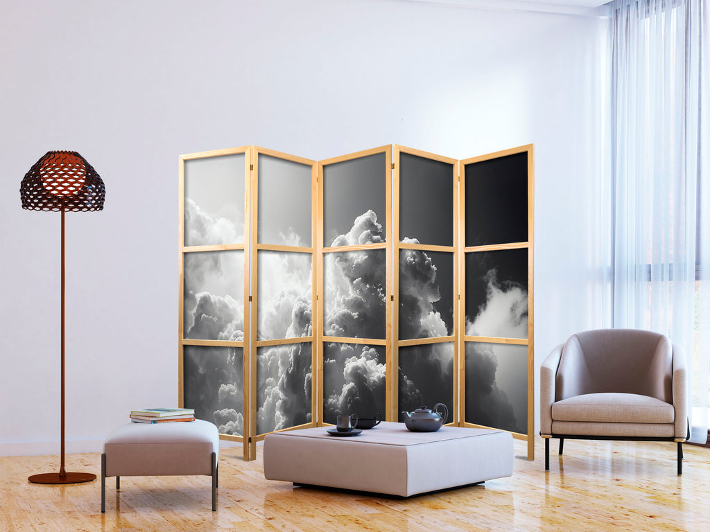 Japanese Room Divider - Extraordinary Phenomenon: The Sun Illuminating Dark Clouds.