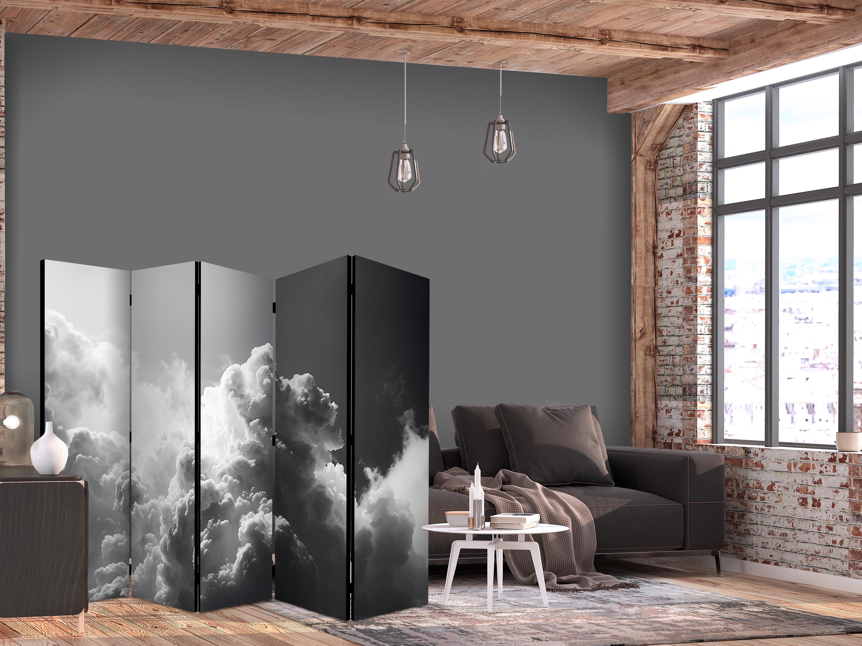 Room Divider - Extraordinary Phenomenon: The Sun Illuminating Dark Clouds
