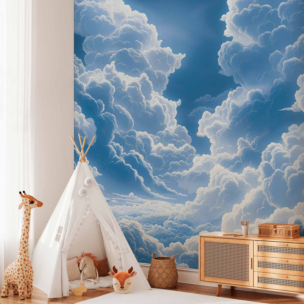 Blue Sky and White Clouds Wall Mural