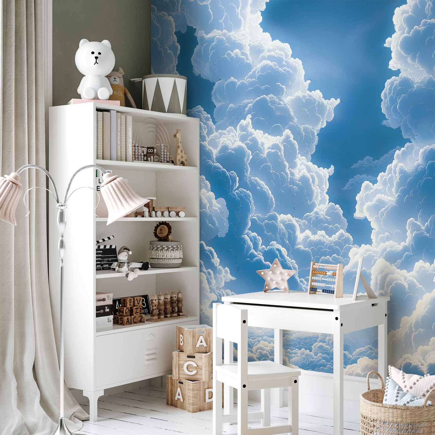 Blue Sky and White Clouds Wall Mural