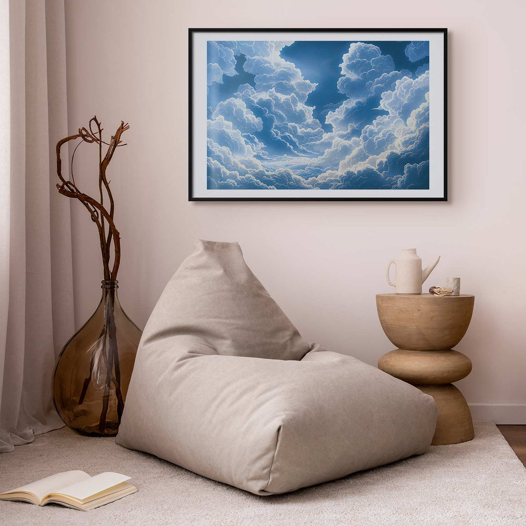 Blue Sky Breakthrough Clouds Poster