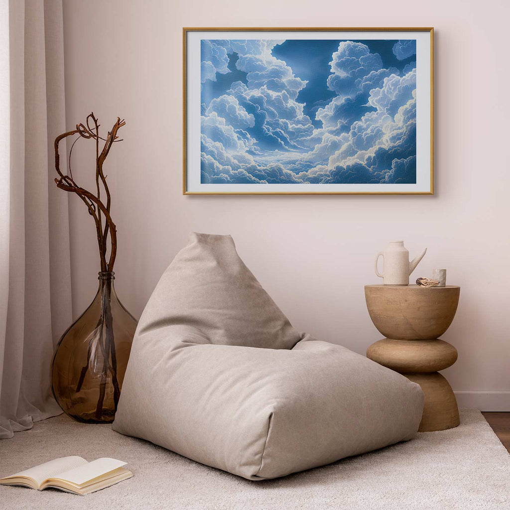Blue Sky Breakthrough Clouds Poster