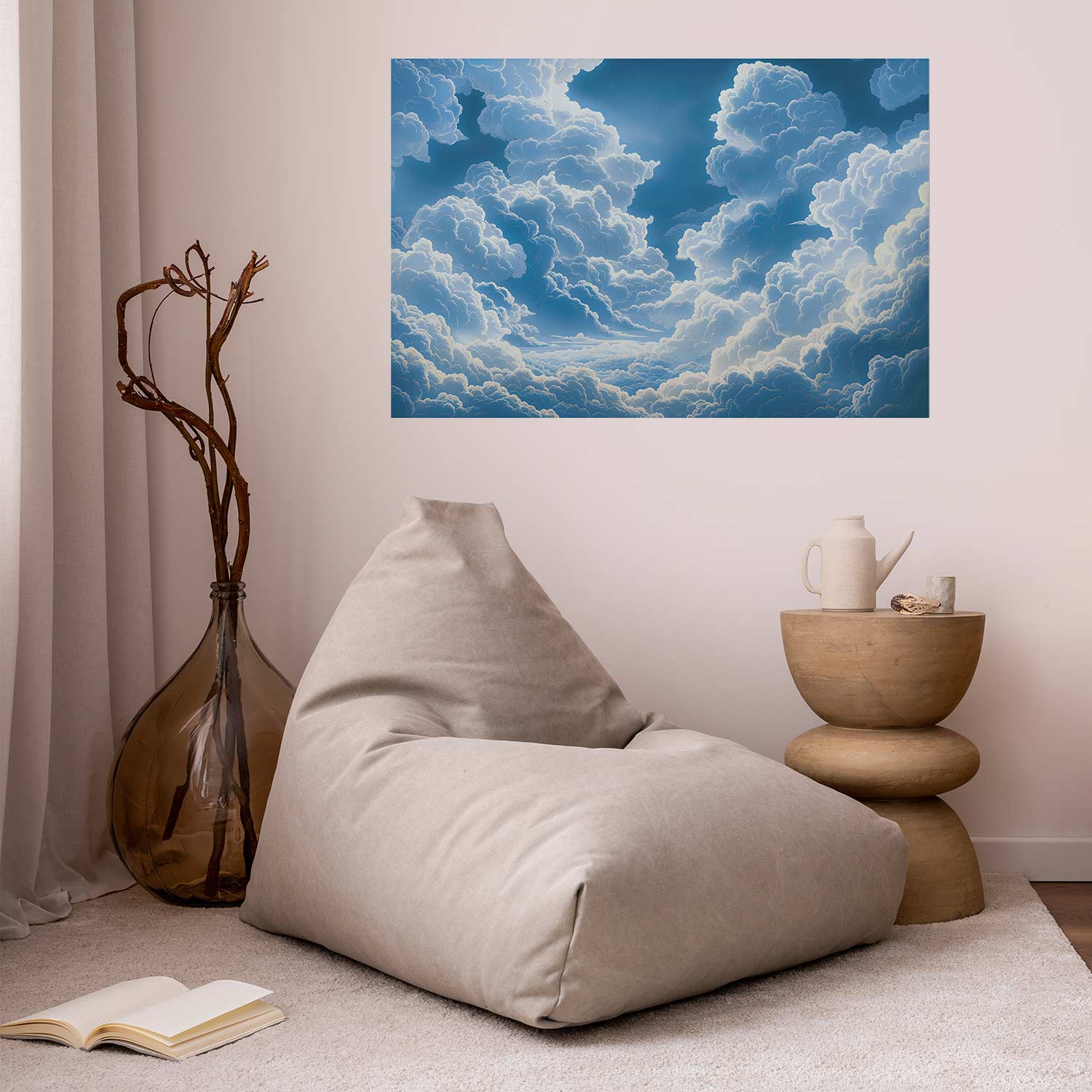 Blue Sky Breakthrough Clouds Poster