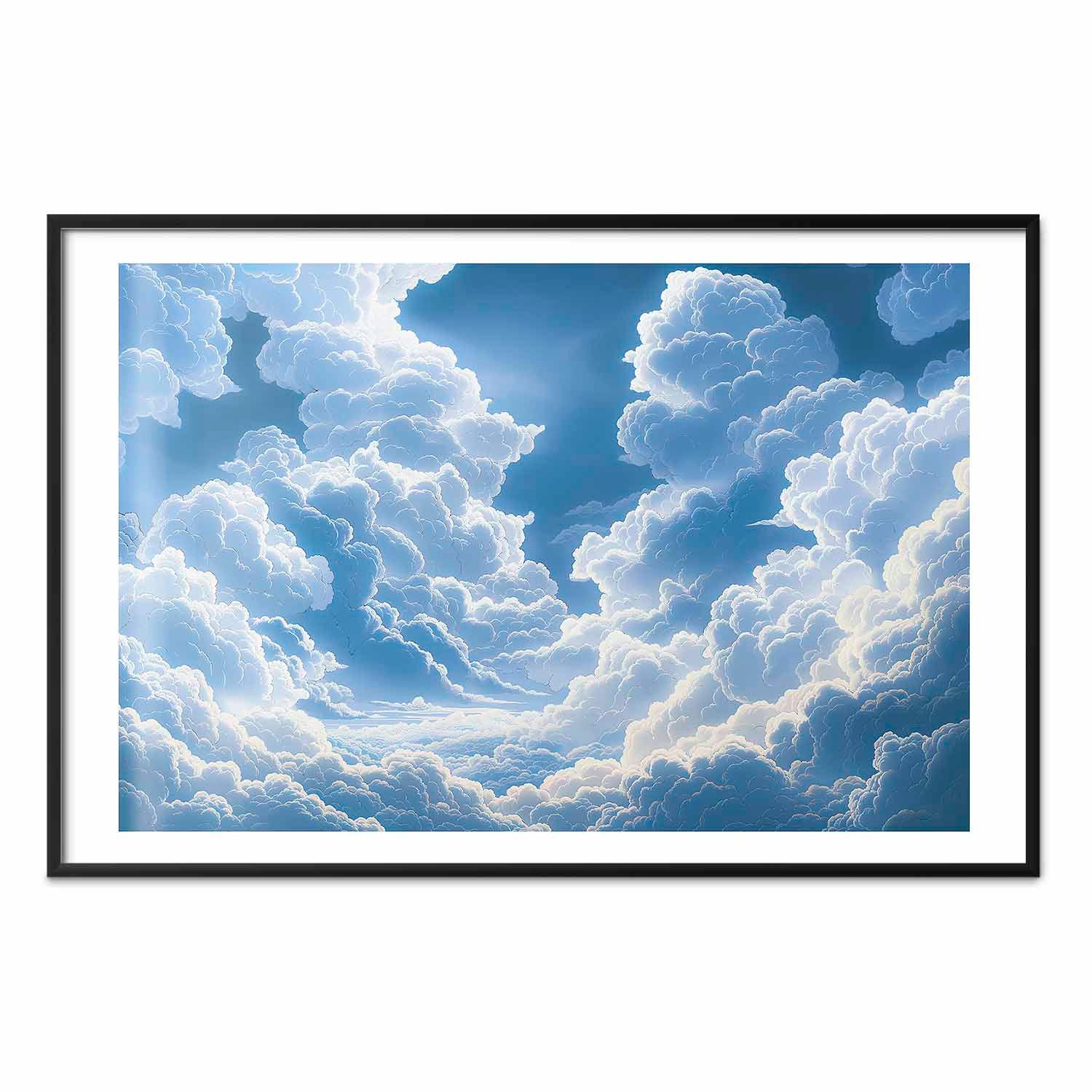 Blue Sky Breakthrough Clouds Poster