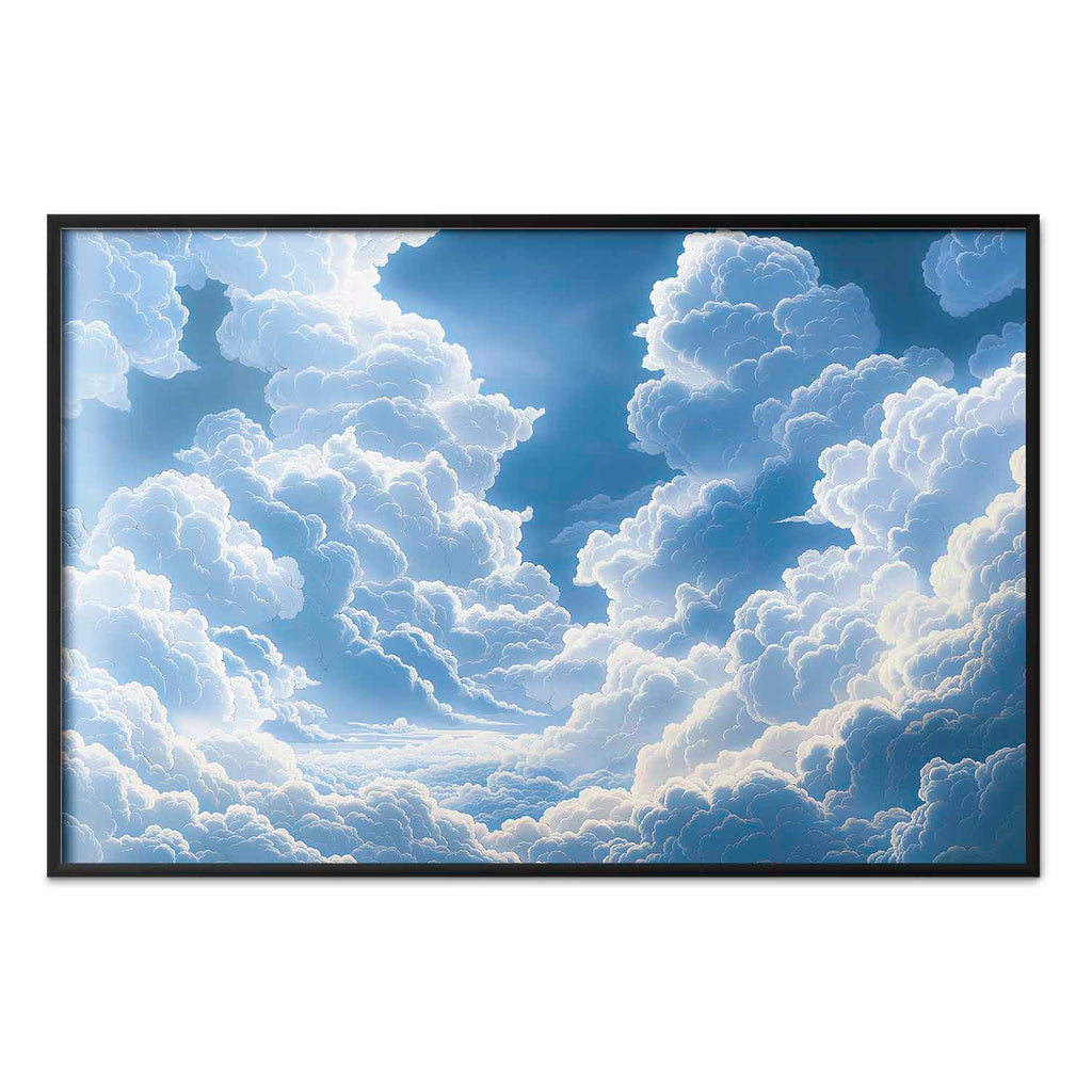 Blue Sky Breakthrough Clouds Poster