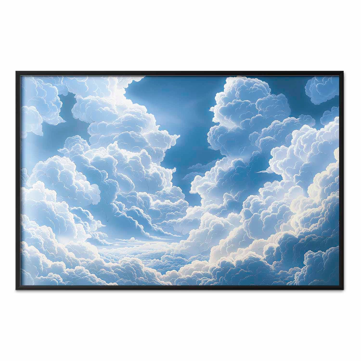 Blue Sky Breakthrough Clouds Poster