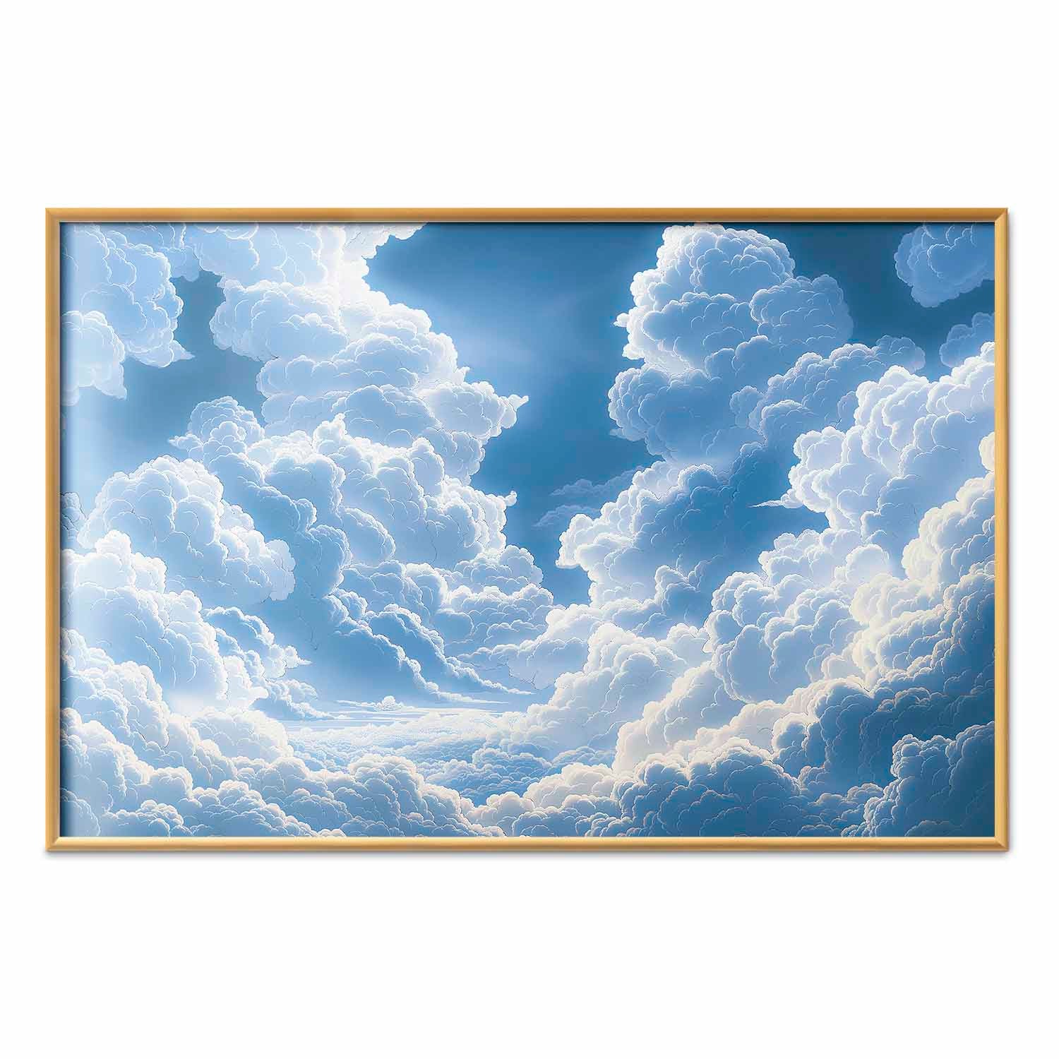 Blue Sky Breakthrough Clouds Poster