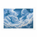 Blue Sky Breakthrough Clouds Poster