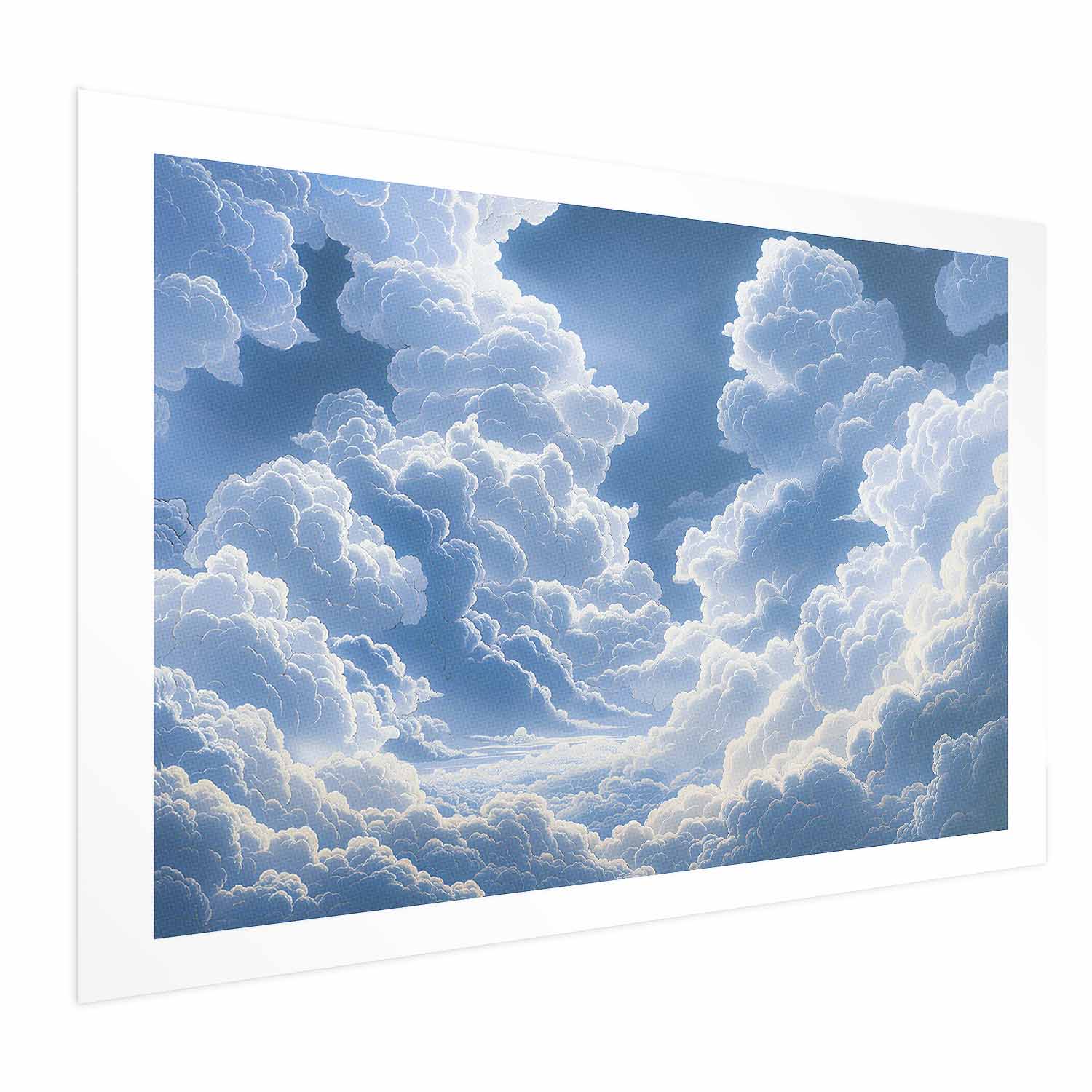 Blue Sky Breakthrough Clouds Poster