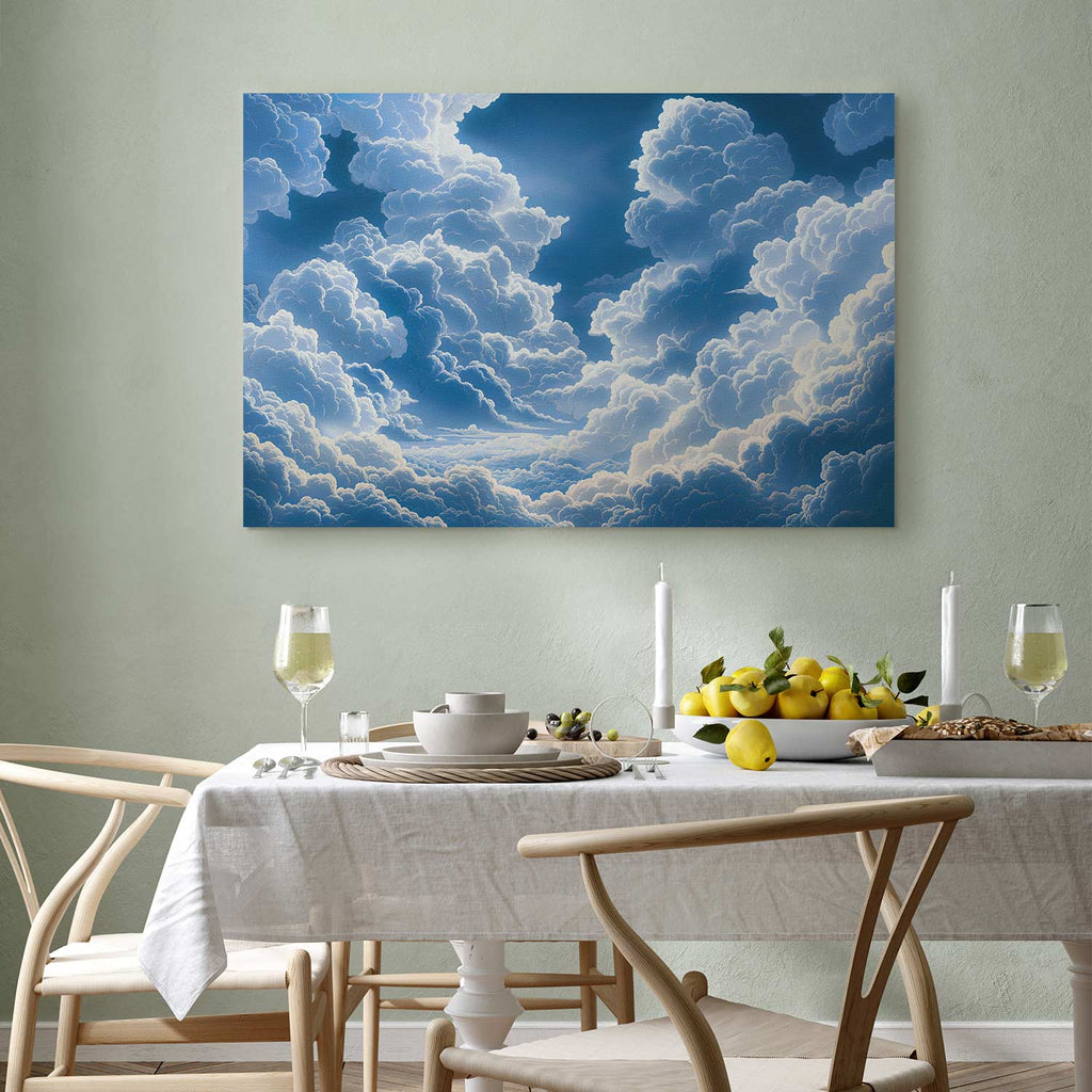 Blue Sky Clouds Nature Canvas Print