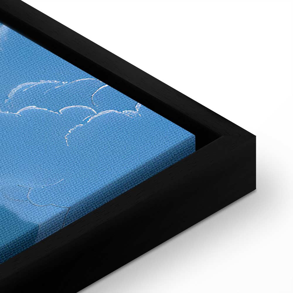 Canvas Print Blue Sky Breaking Through White Fluffy Clouds