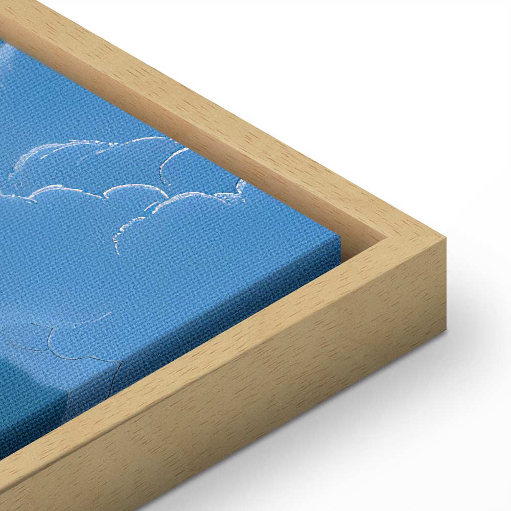 Canvas Print Blue Sky Breaking Through White Fluffy Clouds