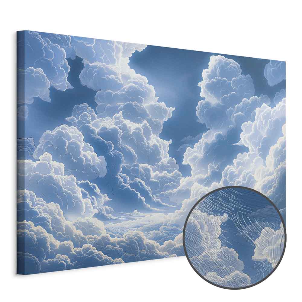 Blue Sky Clouds Nature Canvas Print