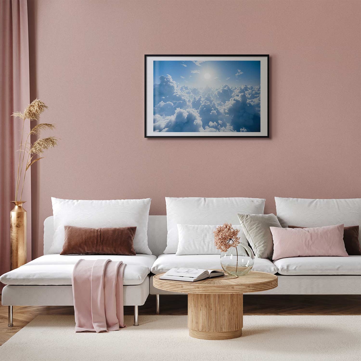 Warm Sun Rays Cloudy Sky Poster