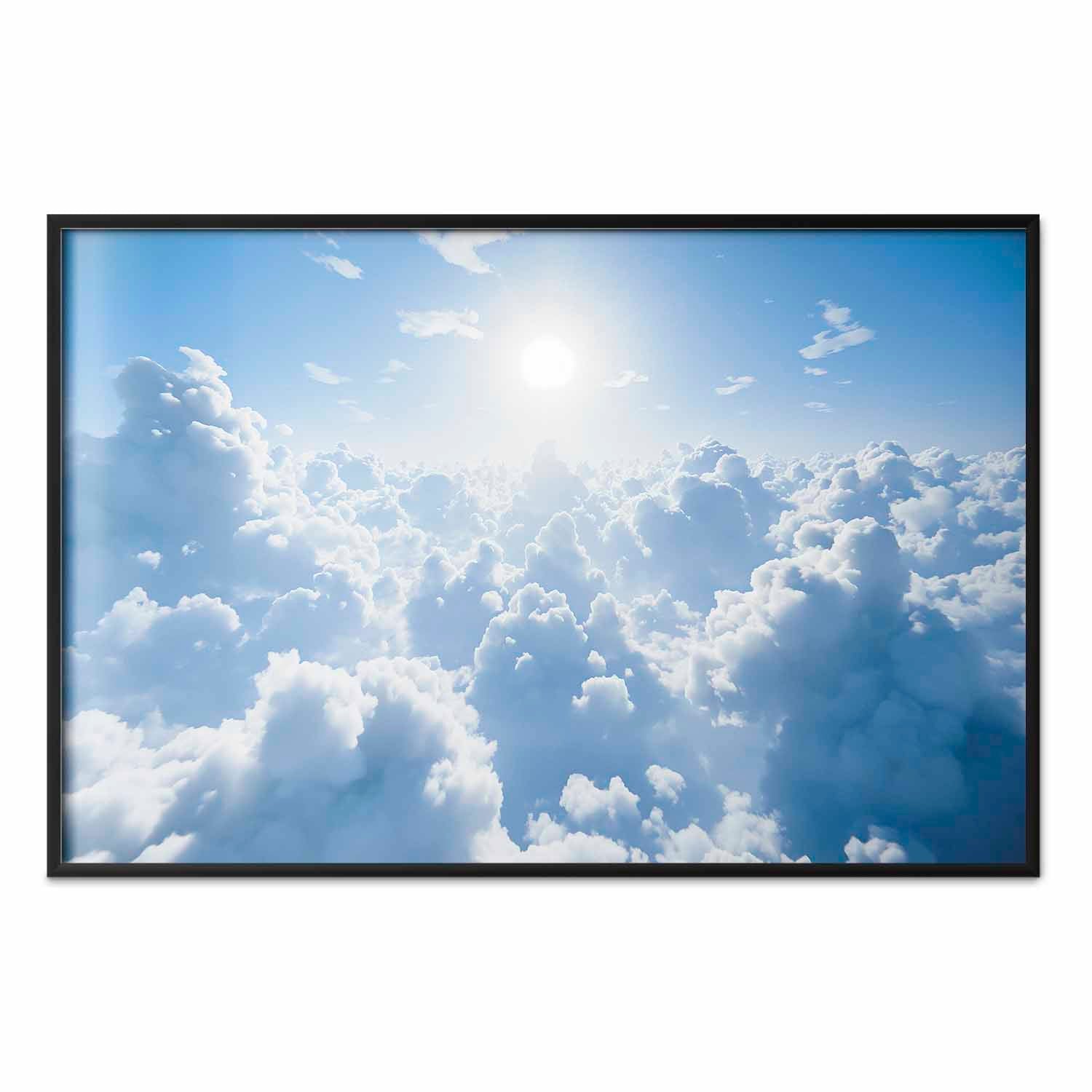 Warm Sun Rays Cloudy Sky Poster