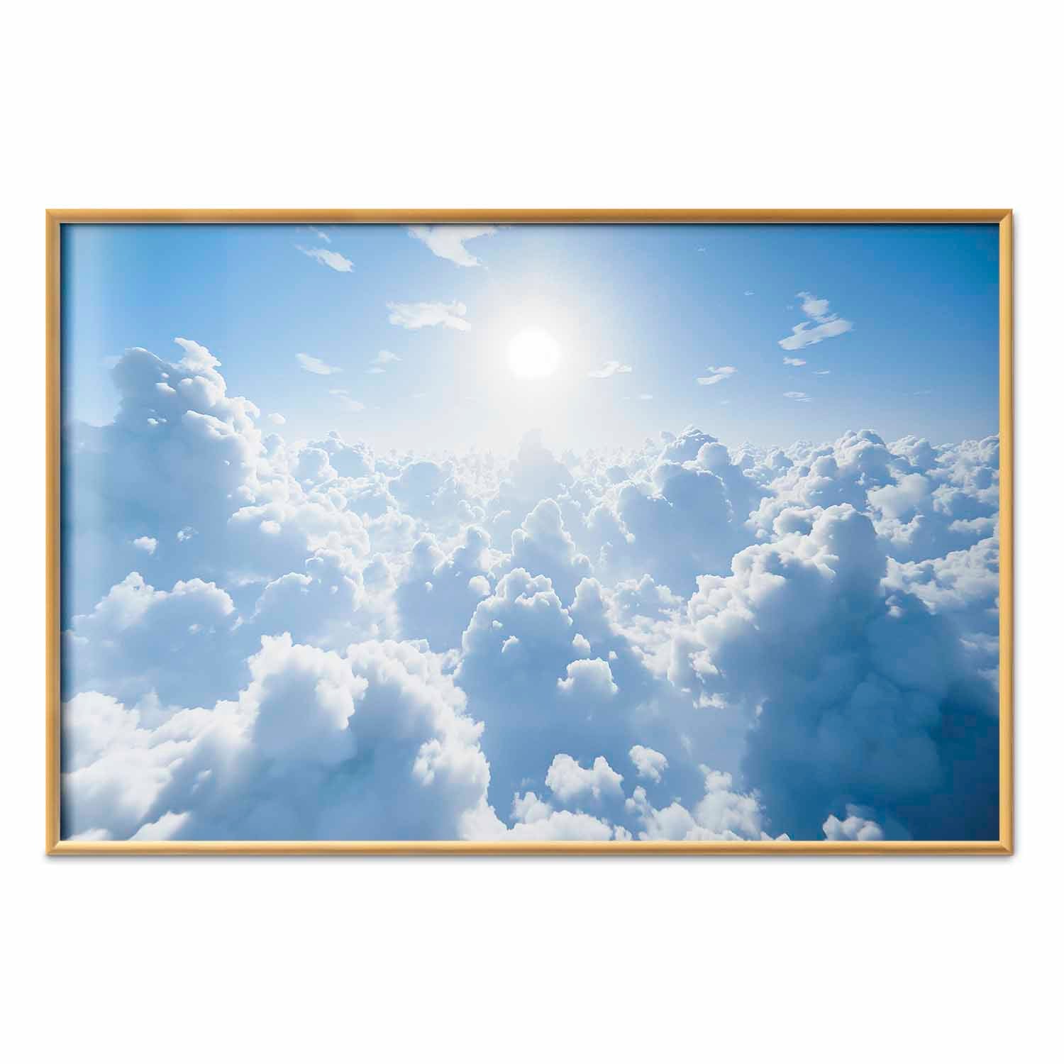 Warm Sun Rays Cloudy Sky Poster