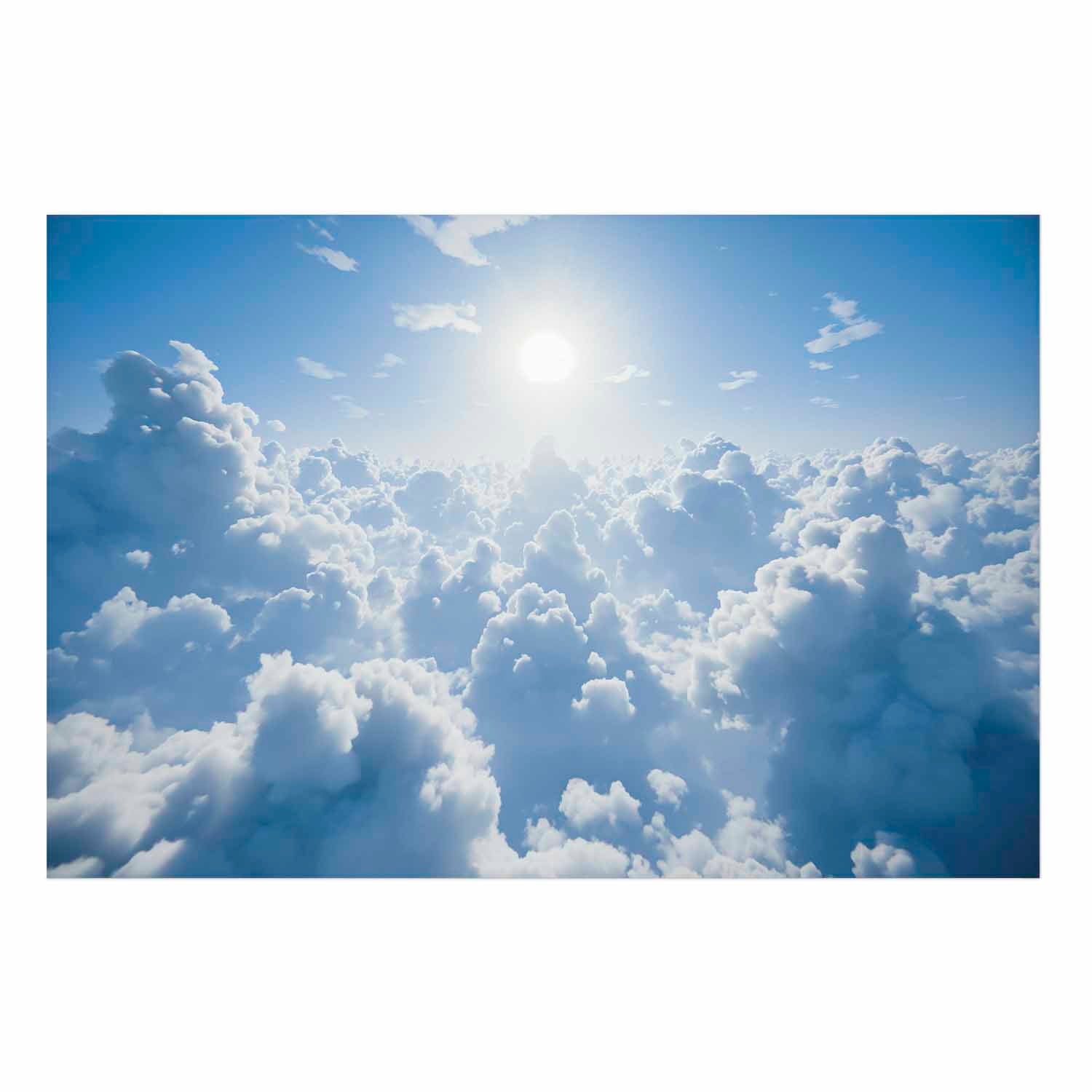 Warm Sun Rays Cloudy Sky Poster