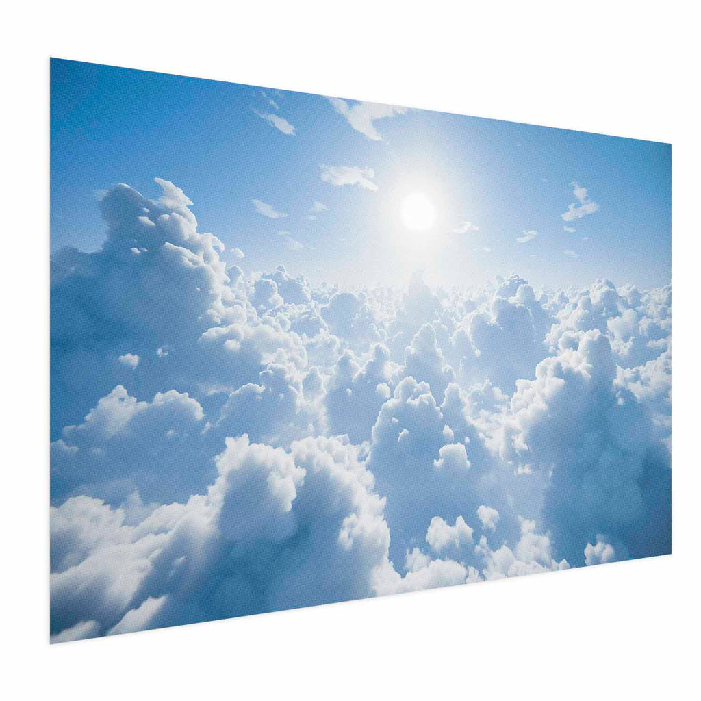 Warm Sun Rays Cloudy Sky Poster