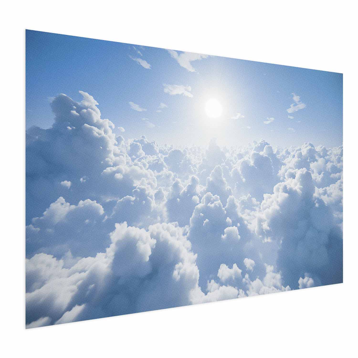 Warm Sun Rays Cloudy Sky Poster