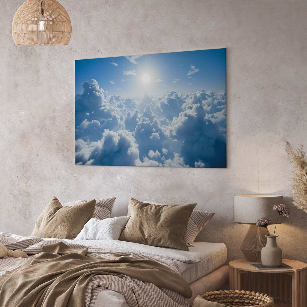 Warm Sun Rays Cloudy Sky Canvas Print