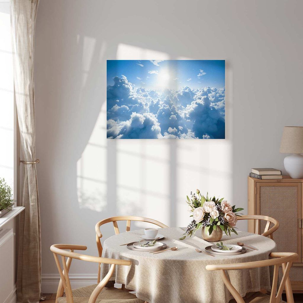 Warm Sun Rays Cloudy Sky Canvas Print