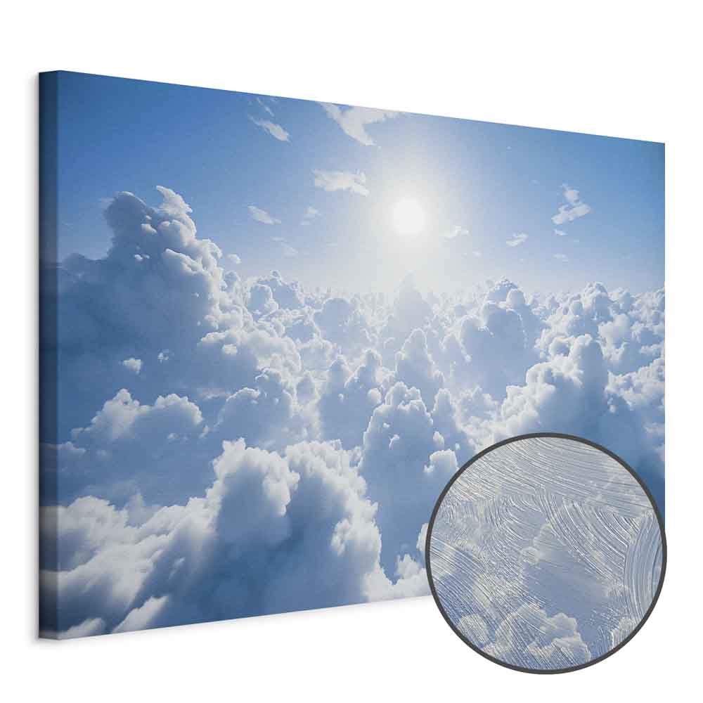 Warm Sun Rays Cloudy Sky Canvas Print