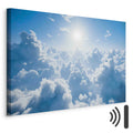 Warm Sun Rays Cloudy Sky Canvas Print