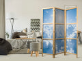 Sun Rays Sky 3-Panel Japanese Room Divider