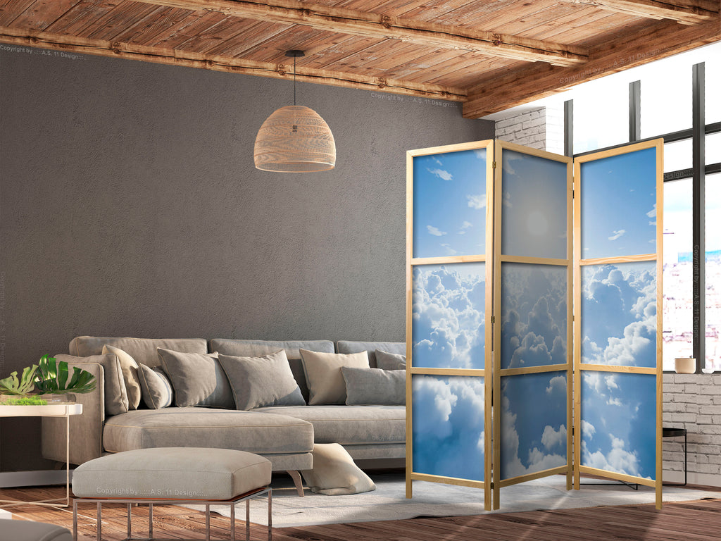 Japanese Room Divider - Heavenly Calm: Warm Rays of the Sun