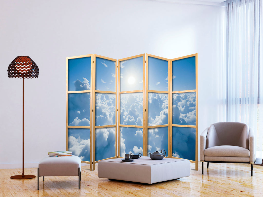 Japanese Room Divider - Heavenly Calm: Warm Rays of the Sun