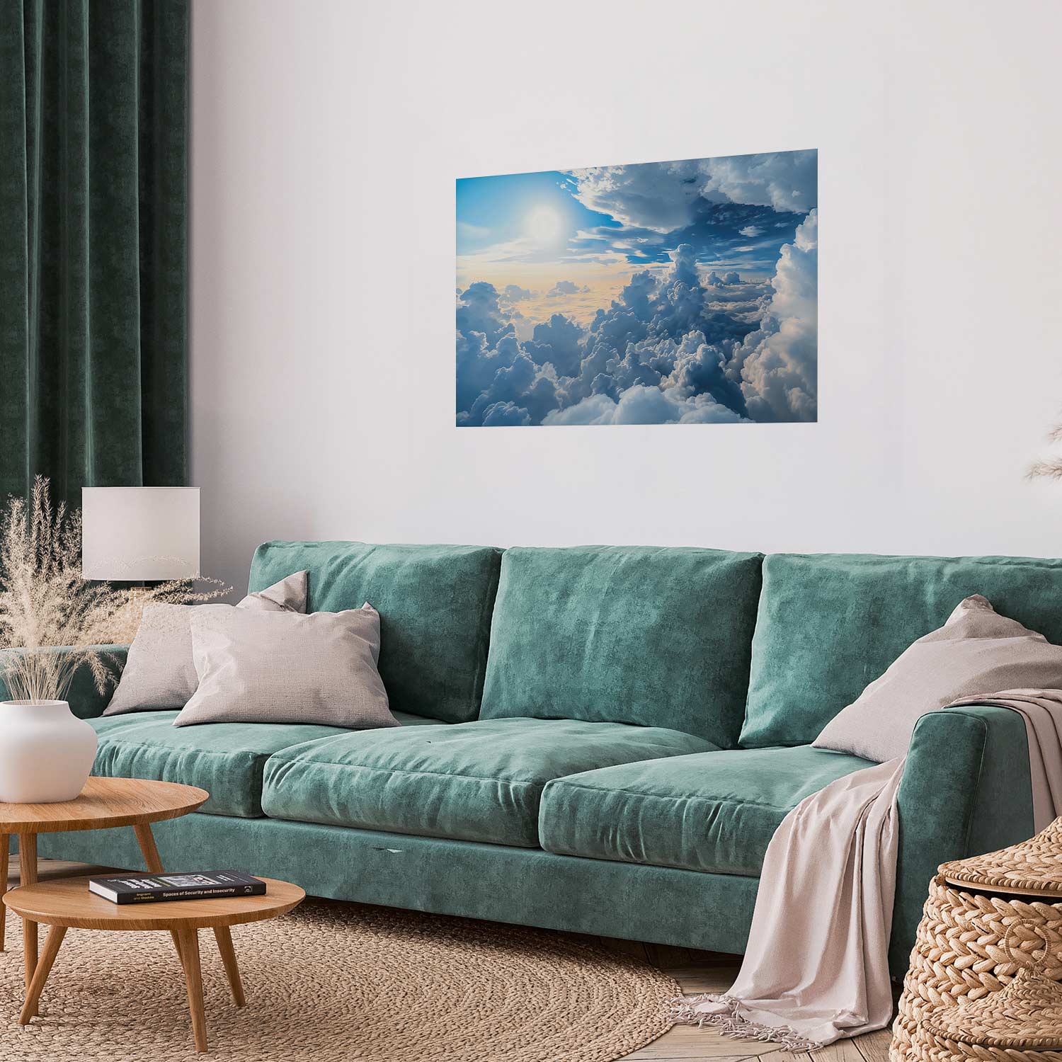 Sun and Cloud Sky Landscape Poster