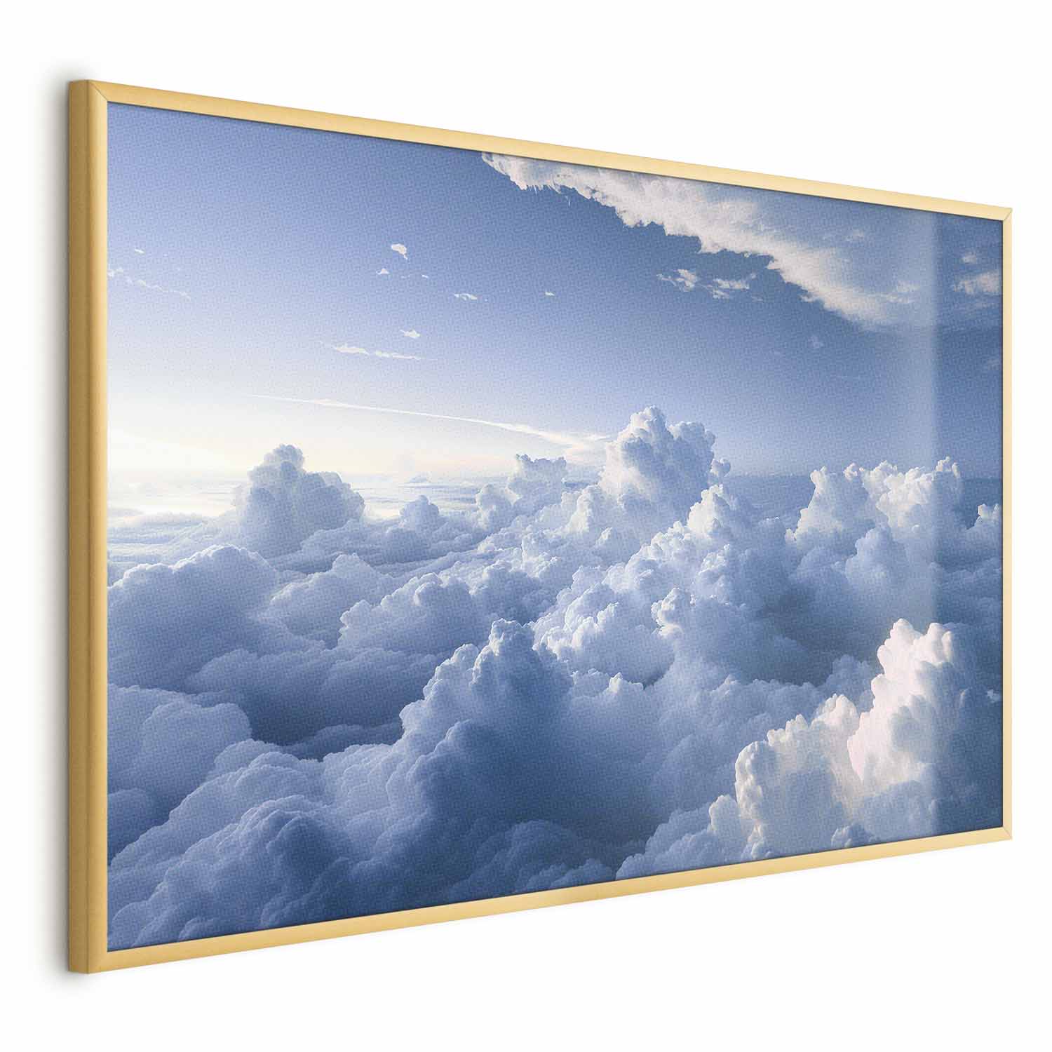 Sunbeams Over Puffy Clouds Aerial Landscape Posters