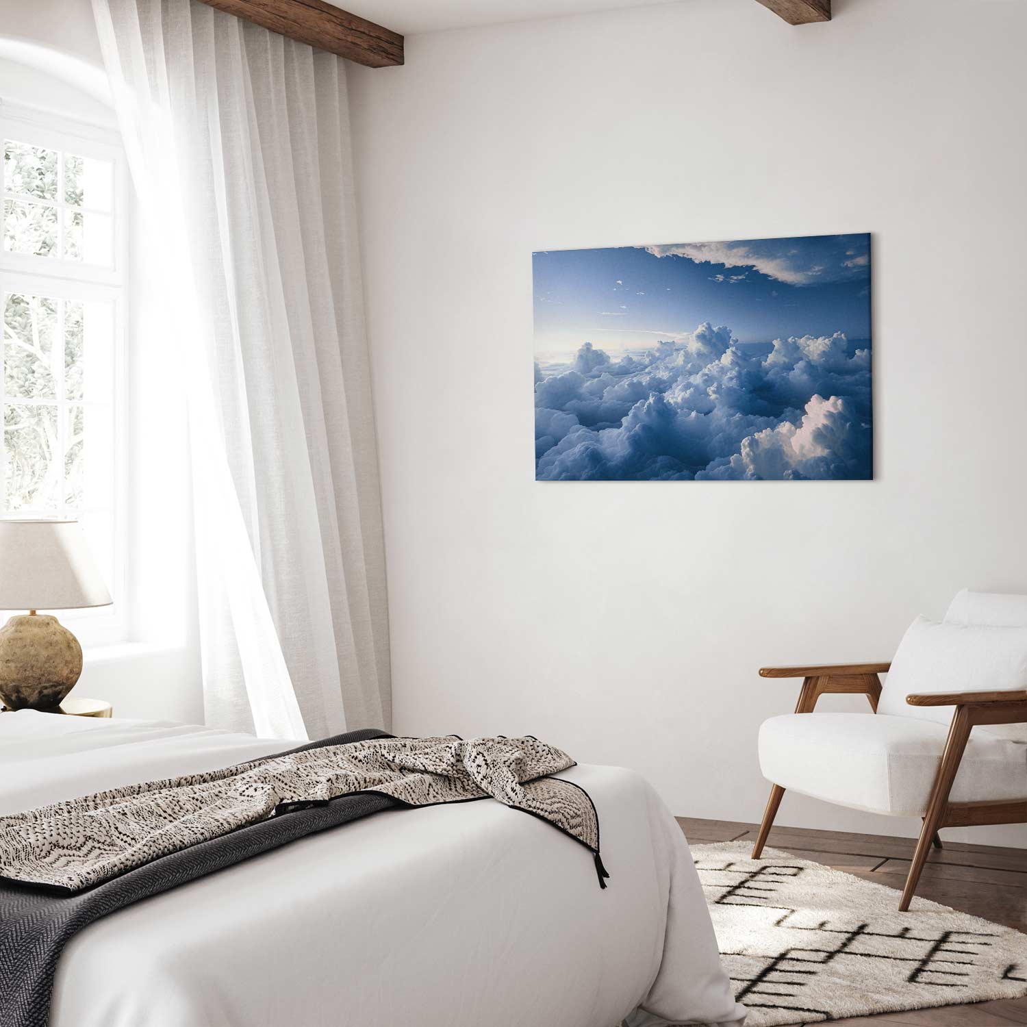 Sun Rays Through Clouds Sky Canvas Print