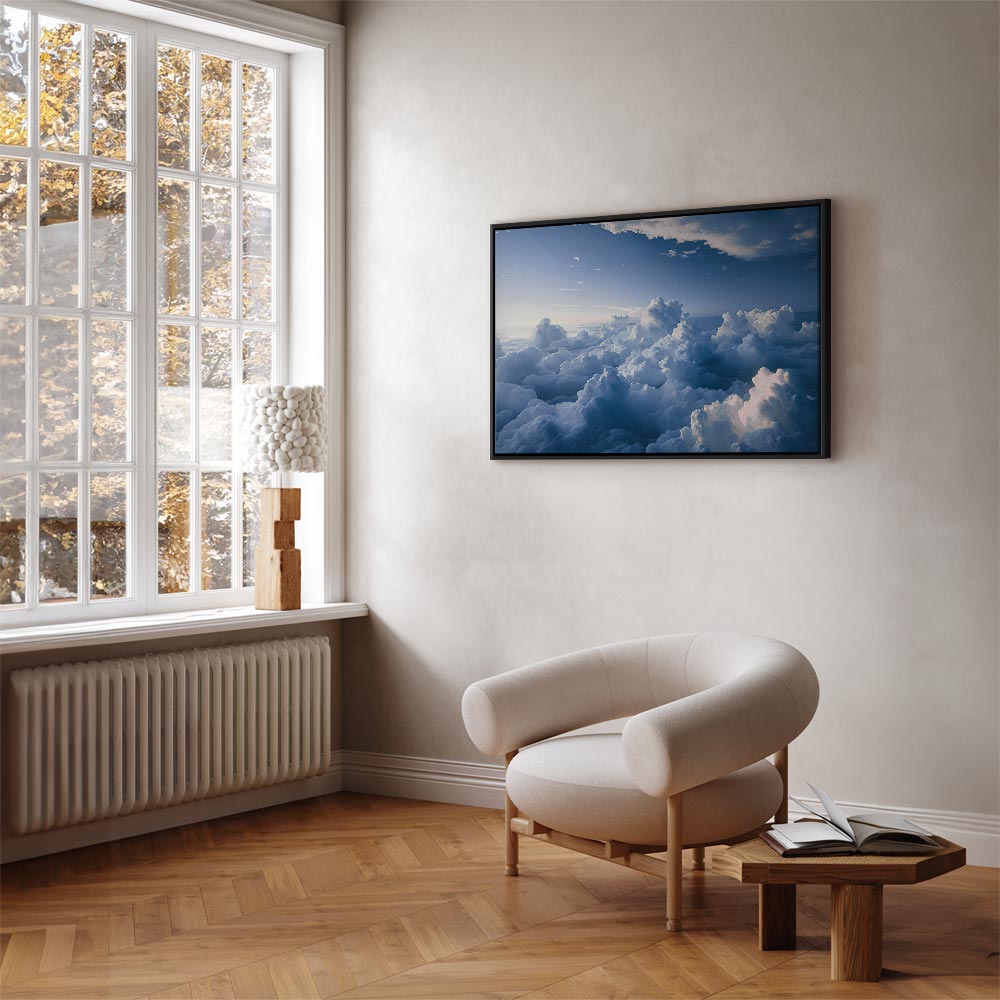 Canvas Print: Aerial Landscapes Rays Lighting Up Clouds