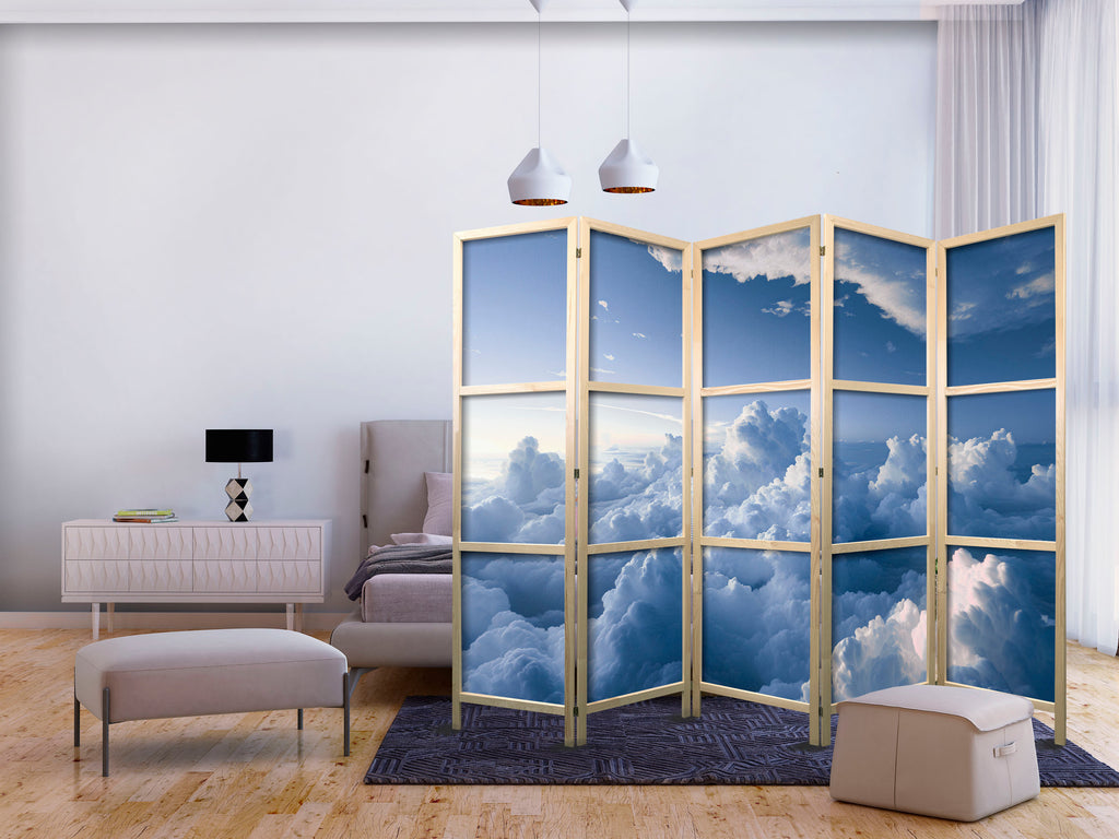 Japanese Room Divider Aerial Landscapes Rays Illuminating Cloud Formations