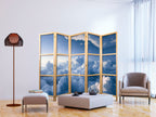 Japanese Room Divider Aerial Landscapes Rays Illuminating Cloud Formations