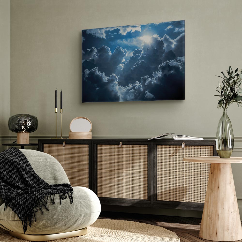 Canvas Print - Animated Scenery: The Sun Battling with Clouds