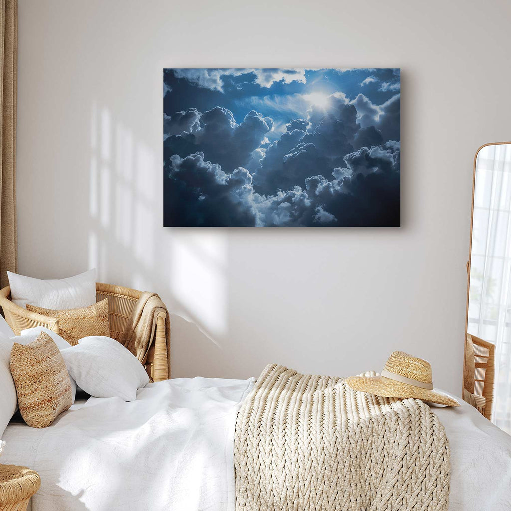 Sun and Clouds Animated Scenery Canvas Print