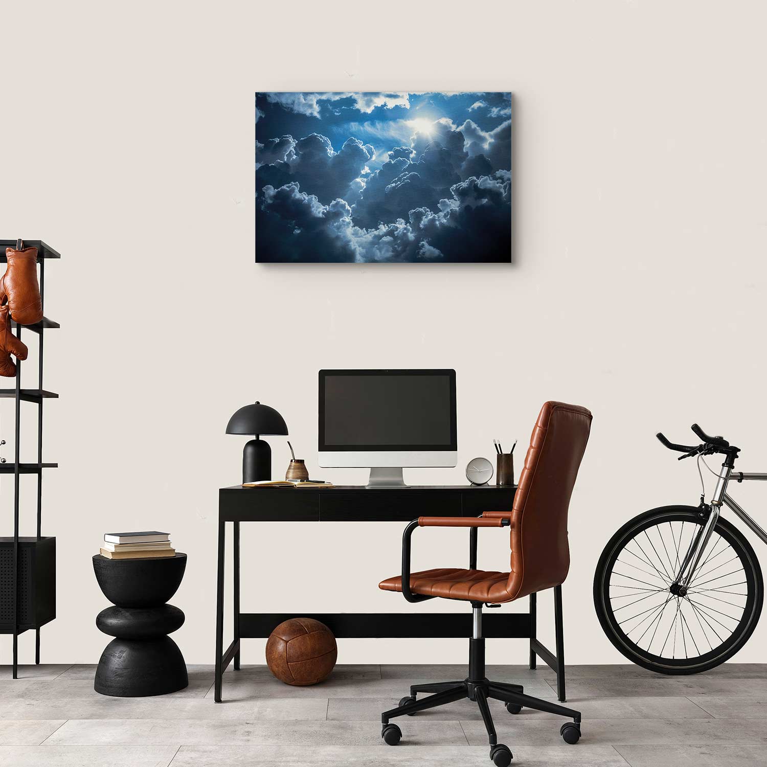 Sun and Clouds Animated Scenery Canvas Print